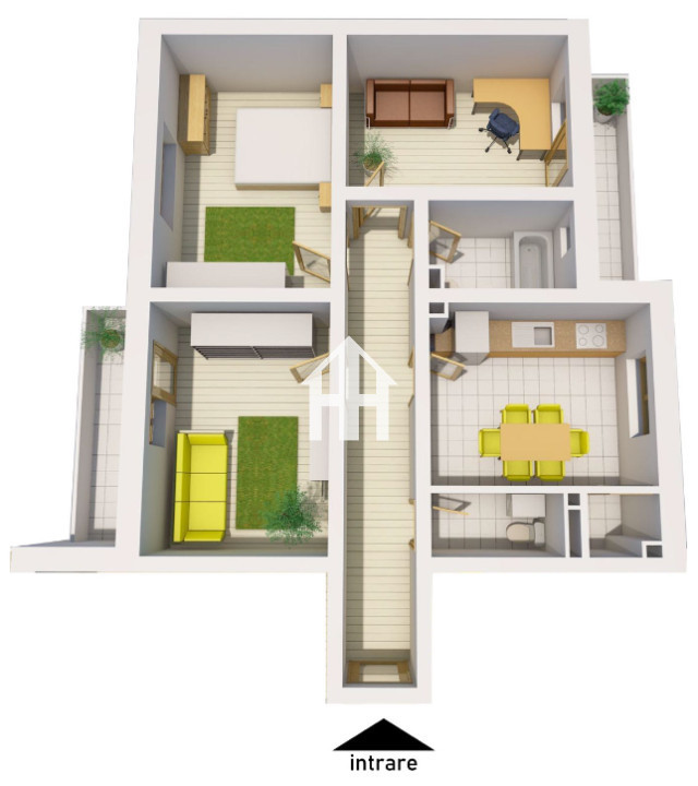 Apartament 3 camere - decomandat - bloc nou - parter - constructie noua 