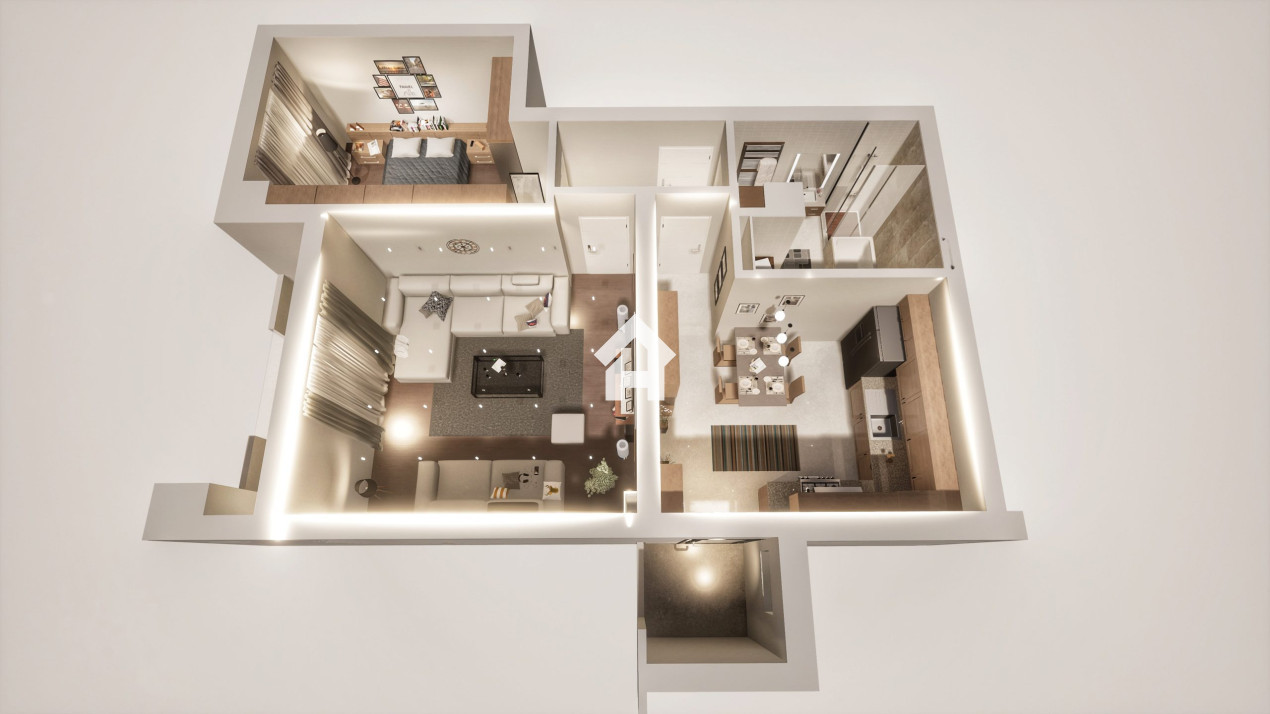 Apartament 2 camere, la cheie, 59,75 mp, etaj 4 – Calea Surii Mici